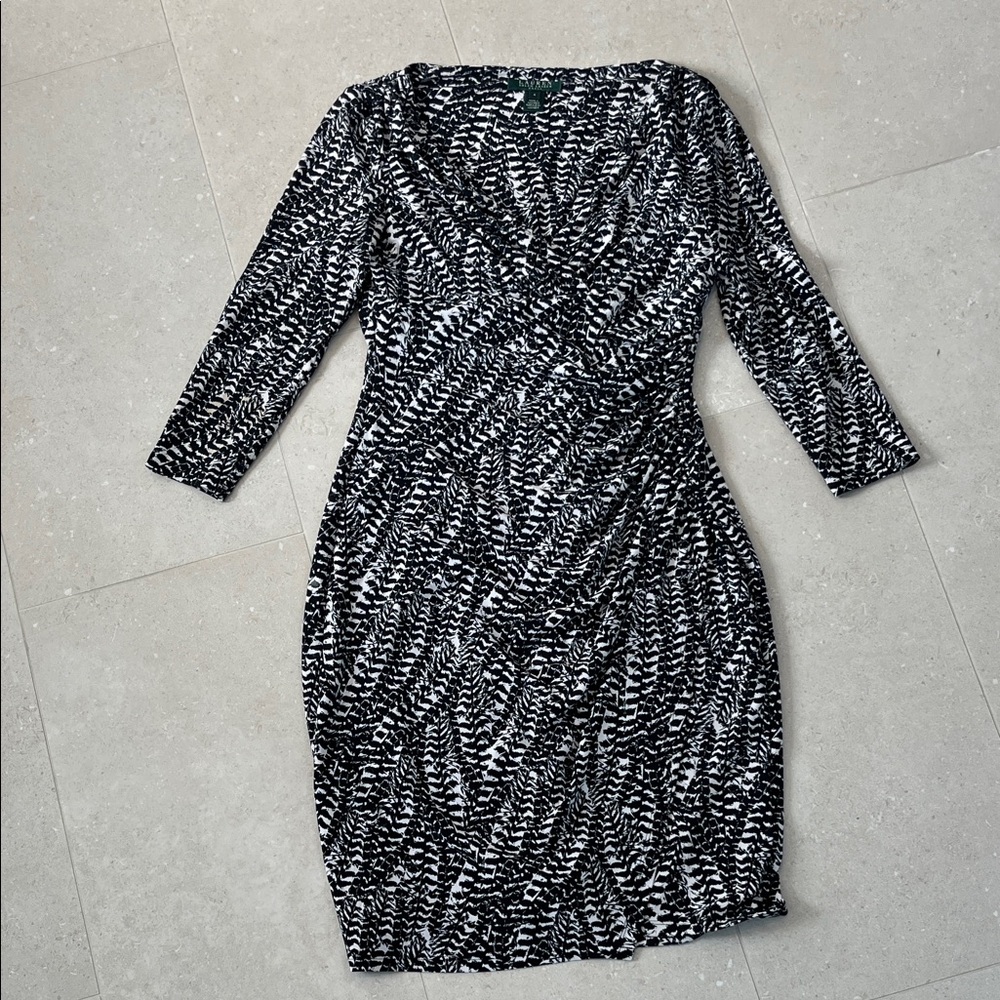 Lauren Ralph Lauren Monochrome Long Sleeve Dress